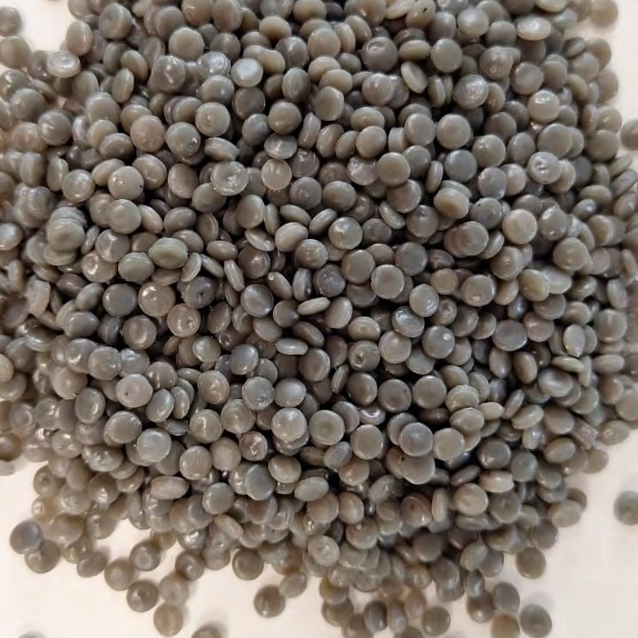 Translucent honey-coloured recycled LDPE pellets (LDPEN)